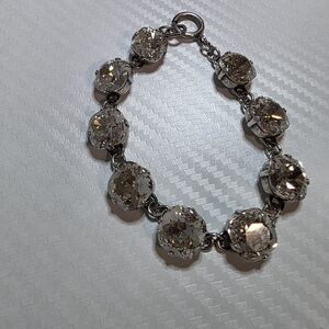 Catherine Popesco Crystal Bracelet Silver Tone